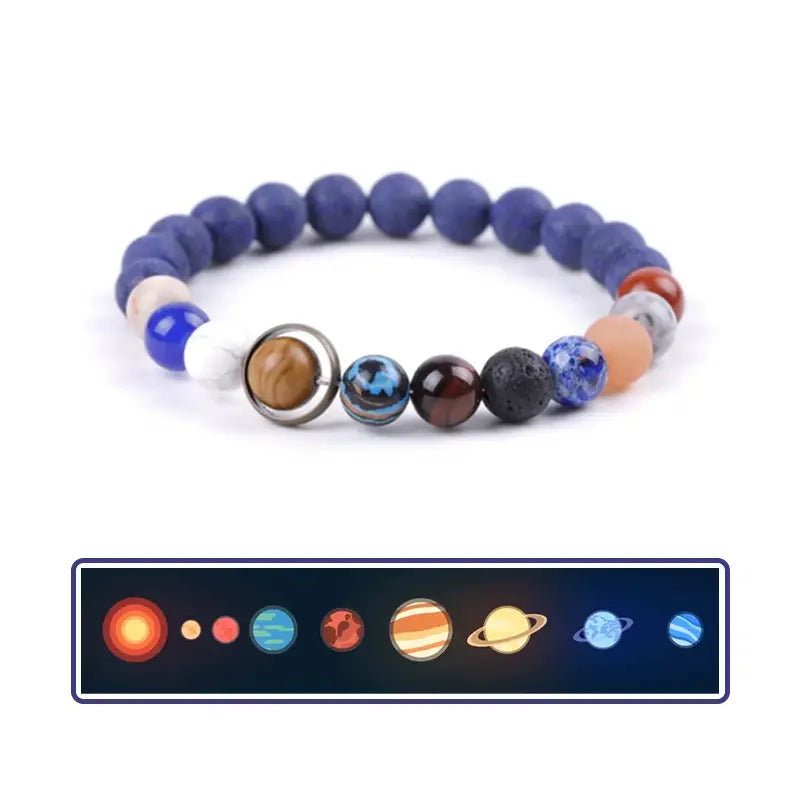 Armband - Galaxie Acht Planeten Naturstein