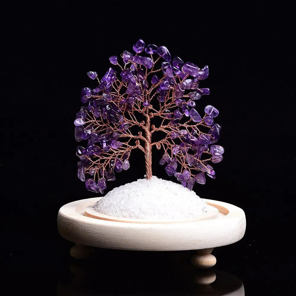 Unique Natural Amethyst Tree for Aura Cleansing and Positive Energy Gems Ritual