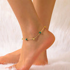 Natural Green Agate Anklet – Energy Balancing Jewelry - Gems Ritual