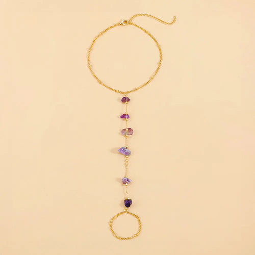Amethyst Anklet – Boho Chic Summer Jewelry - Gems Ritual