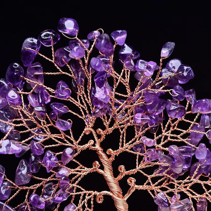 Unique Natural Amethyst Tree for Aura Cleansing and Positive Energy Gems Ritual