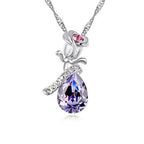 Enamored Rose Crystal Pendant Necklace - Gems Ritual
