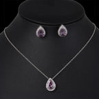 Timeless Zircon Wedding Set with Necklace and Earrings - Gems Ritual