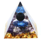 Golden Orgonite Pyramid – Harmonizing Crystal Energy - Gems Ritual