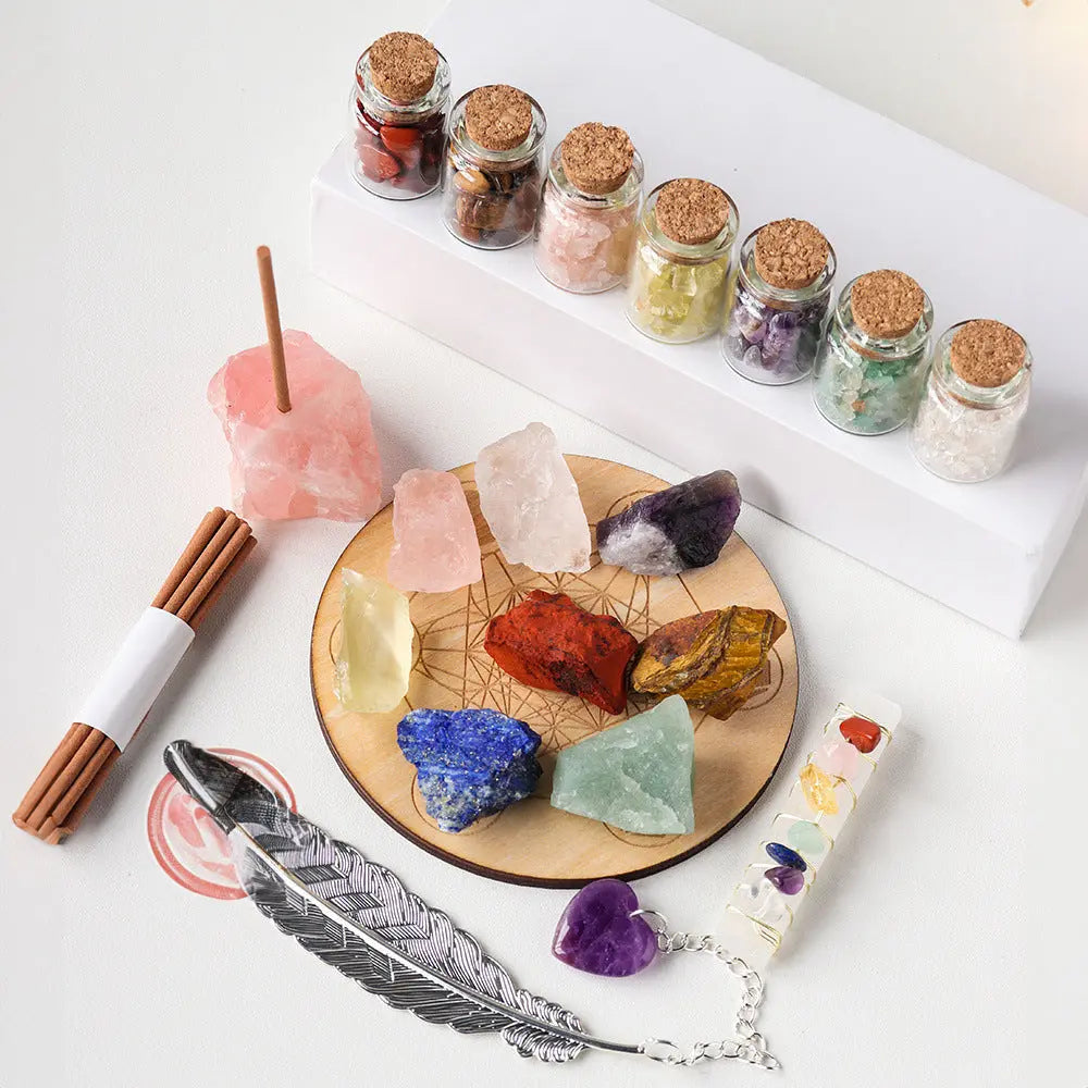 Ultimate Crystal Energy Kit with Chakra Healing Set Gems Ritual