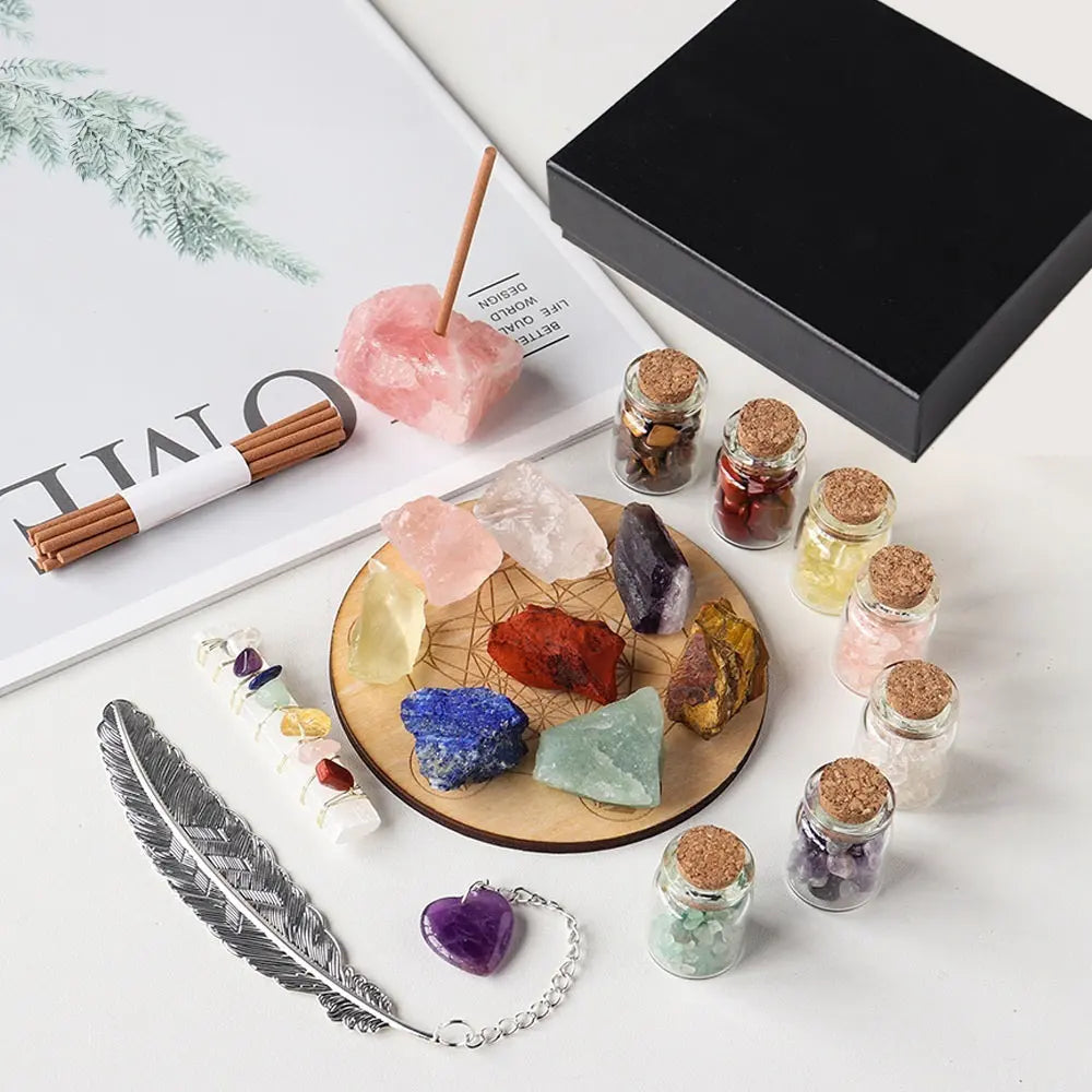 Ultimate Crystal Energy Kit with Chakra Healing Set Gems Ritual