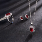 Glamorous Sapphire Jewelry Set with Zirconia Accents Gems Ritual