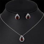 Timeless Zircon Wedding Set with Necklace and Earrings - Gems Ritual