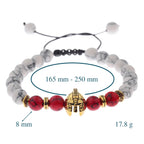 Bold and Grounded Volcanic Beads Spartan Helmet Bracelet - Gems Ritual