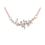 Floral Zircon Crystal Necklace with Delicate Design - Gems Ritual