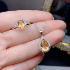 Natural Citrine Jewelry Set – Zircon Accents for Sophisticated Style - Gems Ritual