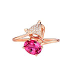 Romantic Rose Gold Jewelry with Red Tourmaline Gems Ritual