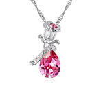 Enamored Rose Crystal Pendant Necklace - Gems Ritual