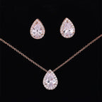 Timeless Zircon Wedding Set with Necklace and Earrings - Gems Ritual