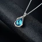 Teardrop Blue Zircon Jewelry – Earrings, Necklace and Ring Set - Gems Ritual