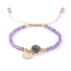 Amethyst Energy Crystal Bracelet - Healing Jewelry for Balance - Gems Ritual