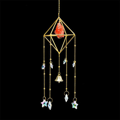 Enchanting Crystal Wind Bell with Natural Stones Gems Ritual