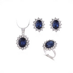 Glamorous Sapphire Jewelry Set with Zirconia Accents Gems Ritual
