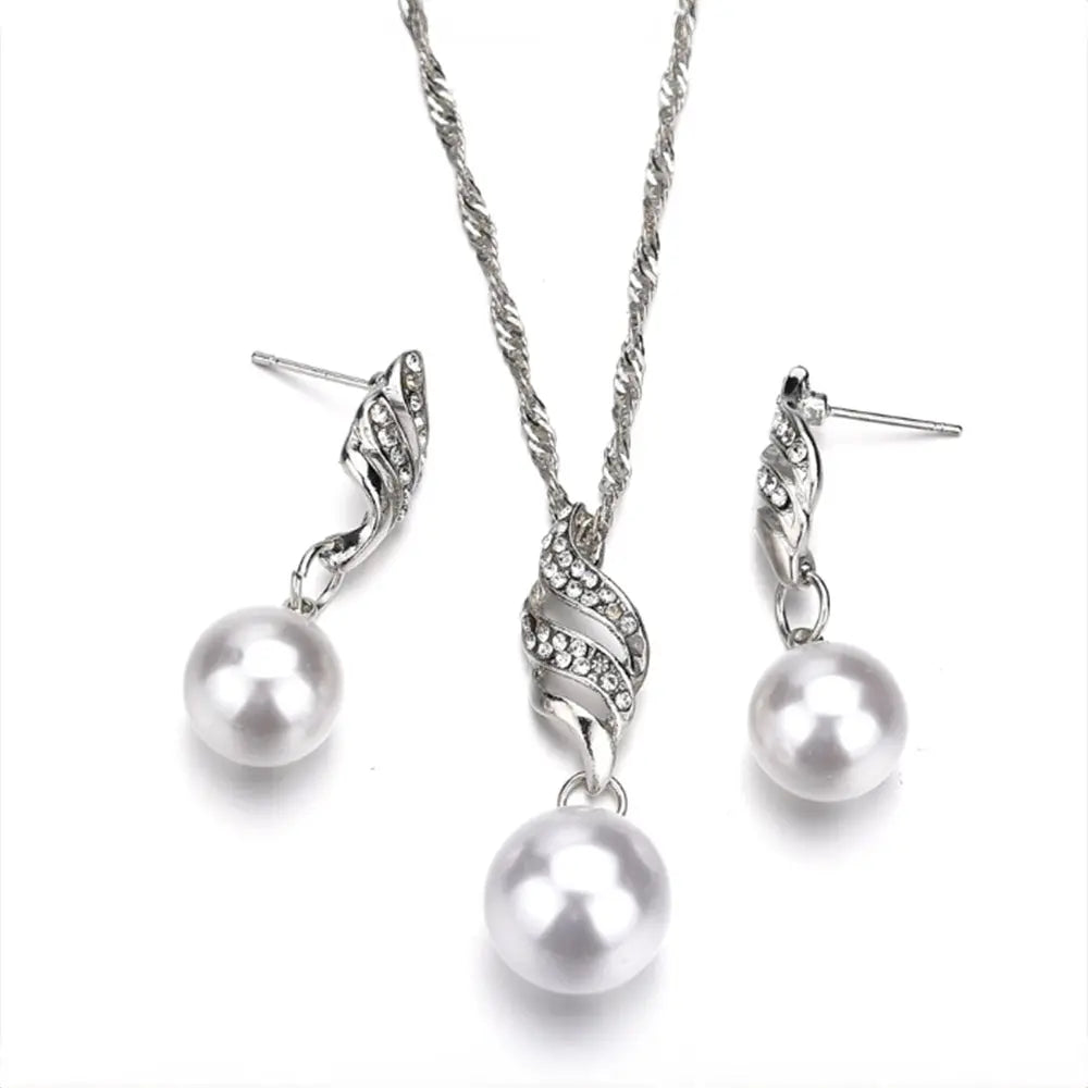 Elegant Pearl Jewelry Set Gems Ritual