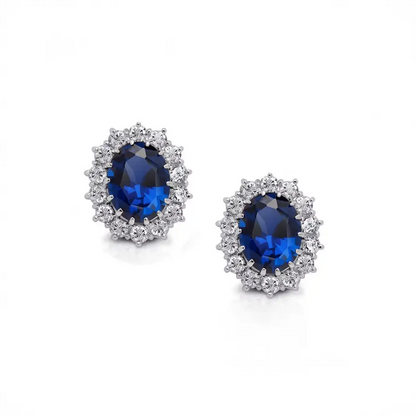 Glamorous Sapphire Jewelry Set with Zirconia Accents Gems Ritual