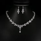 Timeless Zircon Bridal Set – Necklace and Earrings - Gems Ritual