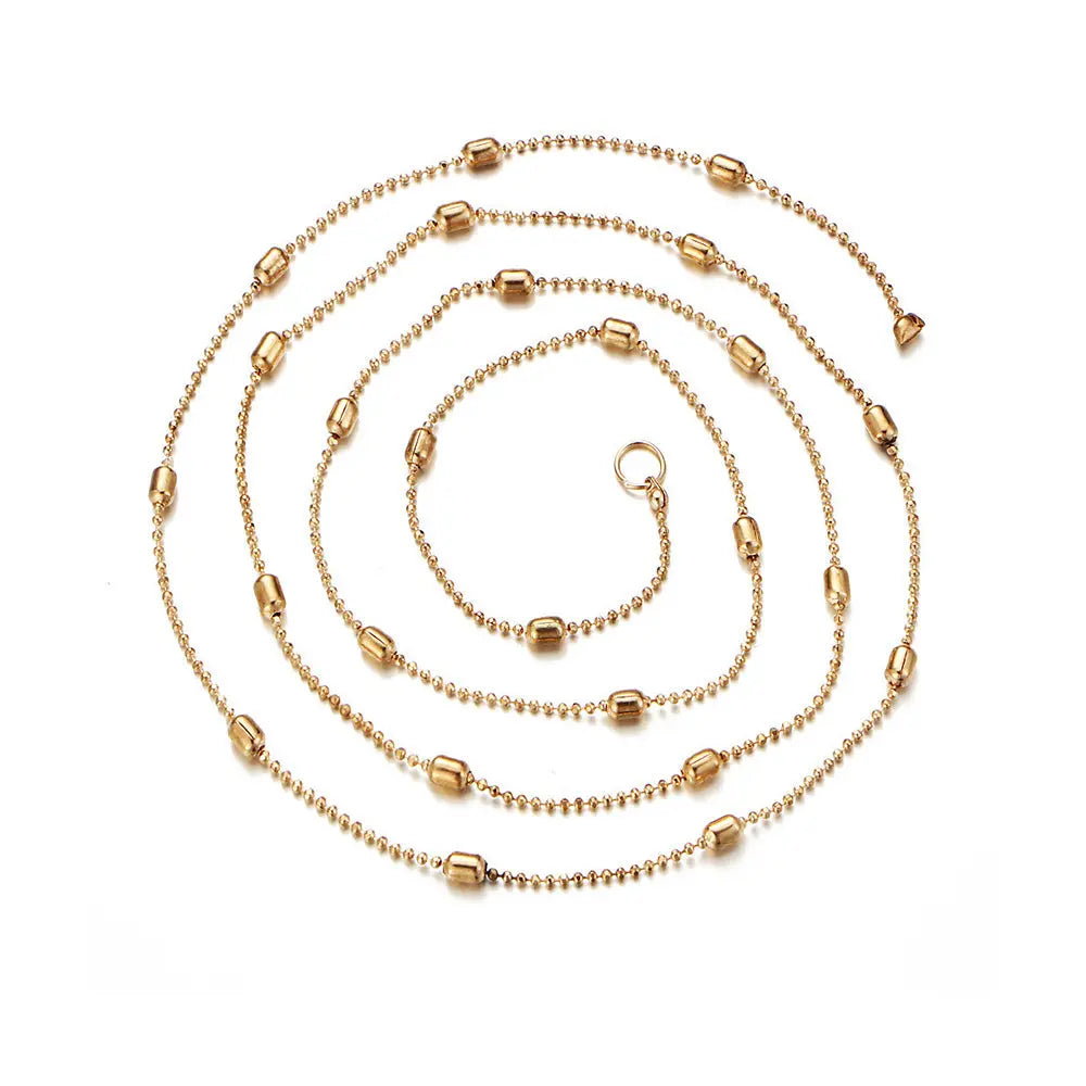 Minimalist Three-Layer Women's Necklace Set with Pearl and Crystal Pendant Gems Ritual