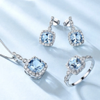 Sky Blue Topaz S925 Silver Jewelry Set