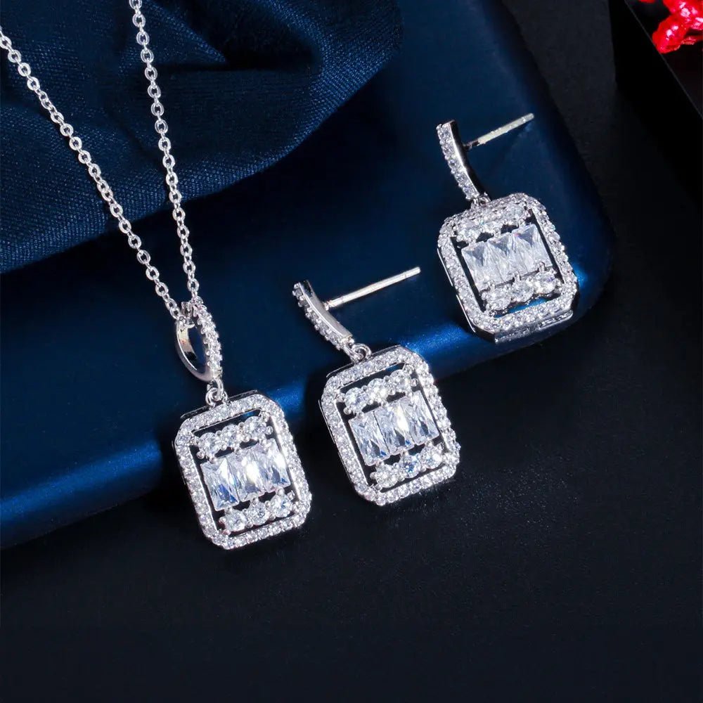 Geometric zircon jewelry set - Gems Ritual