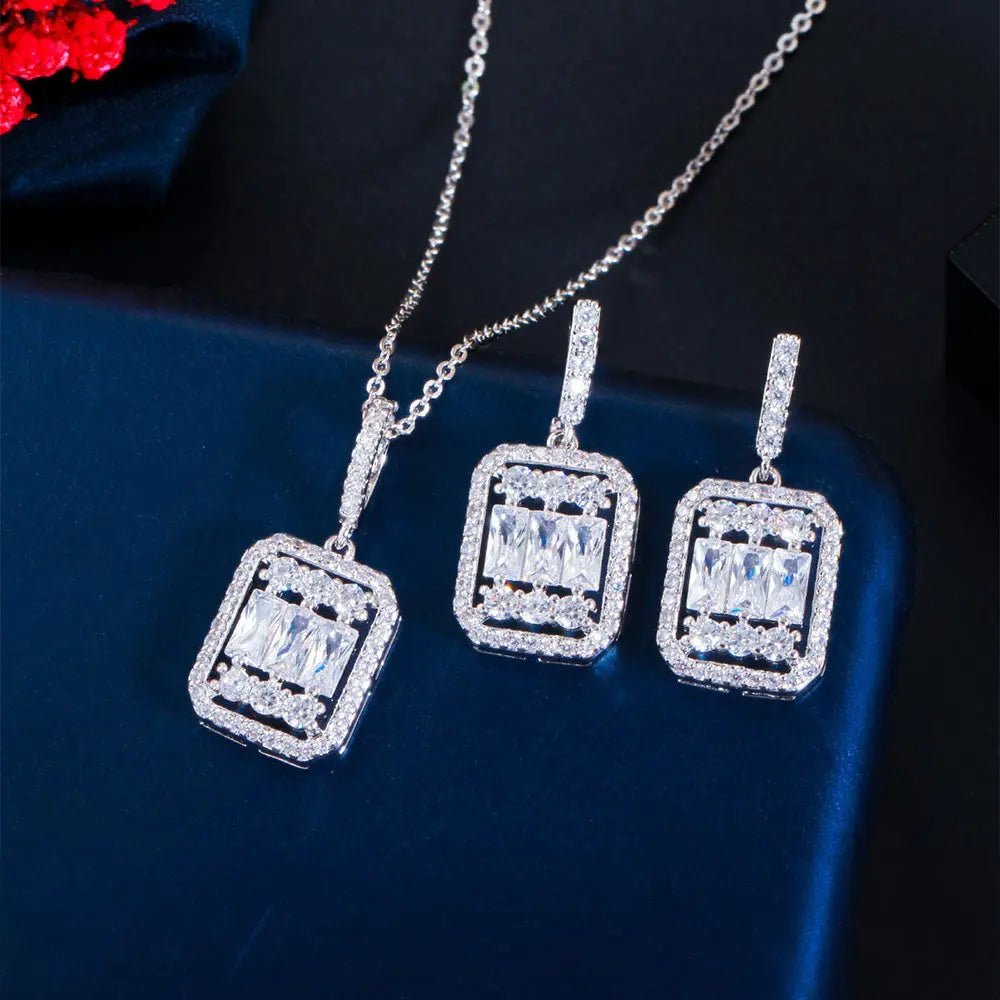Geometric zircon jewelry set - Gems Ritual
