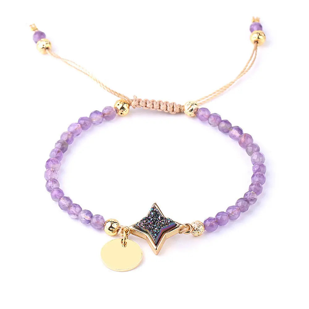 Unique Amethyst Healing Crystal Bracelet Gems Ritual