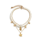 Starfish Pearl Shell Layered Necklace Set – 3 - Piece Beach Jewelry - Gems Ritual