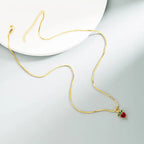 Tropical Fruit Zircon Jewelry Set – Strawberry and Pineapple Design - Gems Ritual