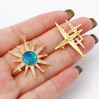 Celestial Zircon Necklace – Sun, Moon & Star Jewelry Gems Ritual