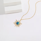 Celestial Zircon Necklace – Sun, Moon & Star Jewelry Gems Ritual