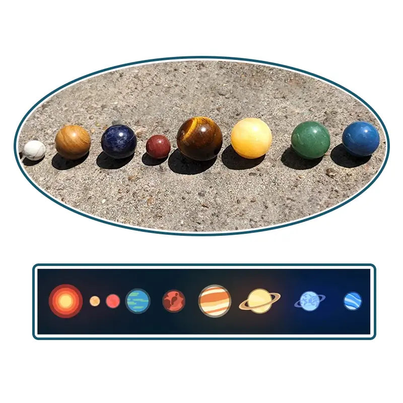 Handcrafted Natural Gemstone Solar System Set for Cosmic Enthusiasts - Gems Ritual