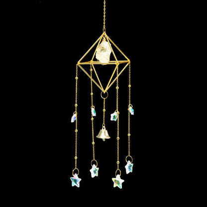 Enchanting Crystal Wind Bell with Natural Stones Gems Ritual