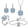 Luxury Blue Topaz Jewelry Collection – Necklace, Ring, Earrings & Bracelet Gems Ritual