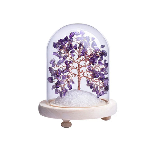 Amethyst Chakra Tree with Dome – Natural Healing Crystal for Positive Energy - Gems Ritual