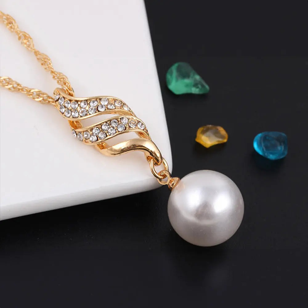 Elegant Pearl Jewelry Set Gems Ritual