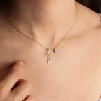 Personalized Birthstone Necklace – Elegant Zircon Flower Pendant Gems Ritual