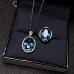 Genuine Blue Topaz Jewelry Set – Modern Sophistication - Gems Ritual