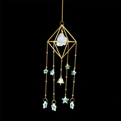 Enchanting Crystal Wind Bell with Natural Stones Gems Ritual