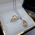 Natural Citrine Jewelry Set – Zircon Accents for Sophisticated Style - Gems Ritual