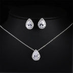 Timeless Zircon Wedding Set with Necklace and Earrings - Gems Ritual