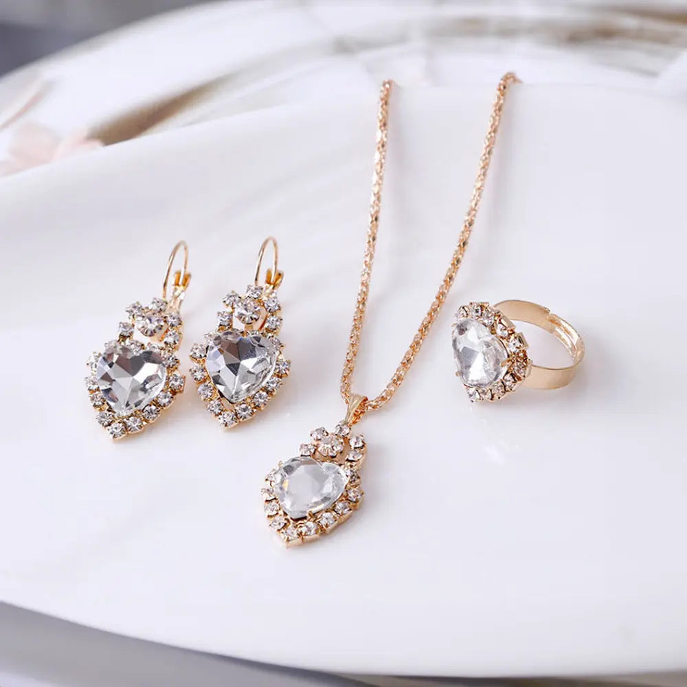 Luxury Water Drop Jewelry Bridal Set Gems Ritual