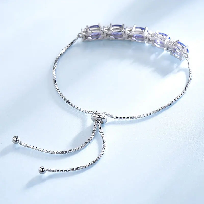 Graceful Topaz Bracelet with Adjustable Sterling Silver Chain - Gems Ritual