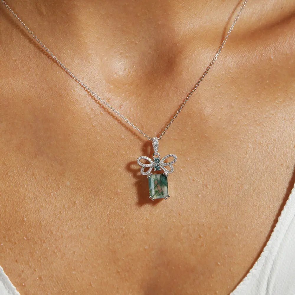 Eco - Friendly Green Moss Natural Stone Jewelry - Gems Ritual
