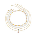 Dainty Crystal Diamond Necklace with Multi-Layer Natural Beads - Gems Ritual