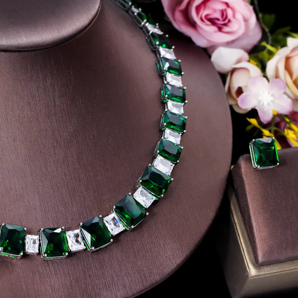 Timeless Green Zircon Necklace Set Gems Ritual