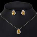 Timeless Zircon Wedding Set with Necklace and Earrings - Gems Ritual